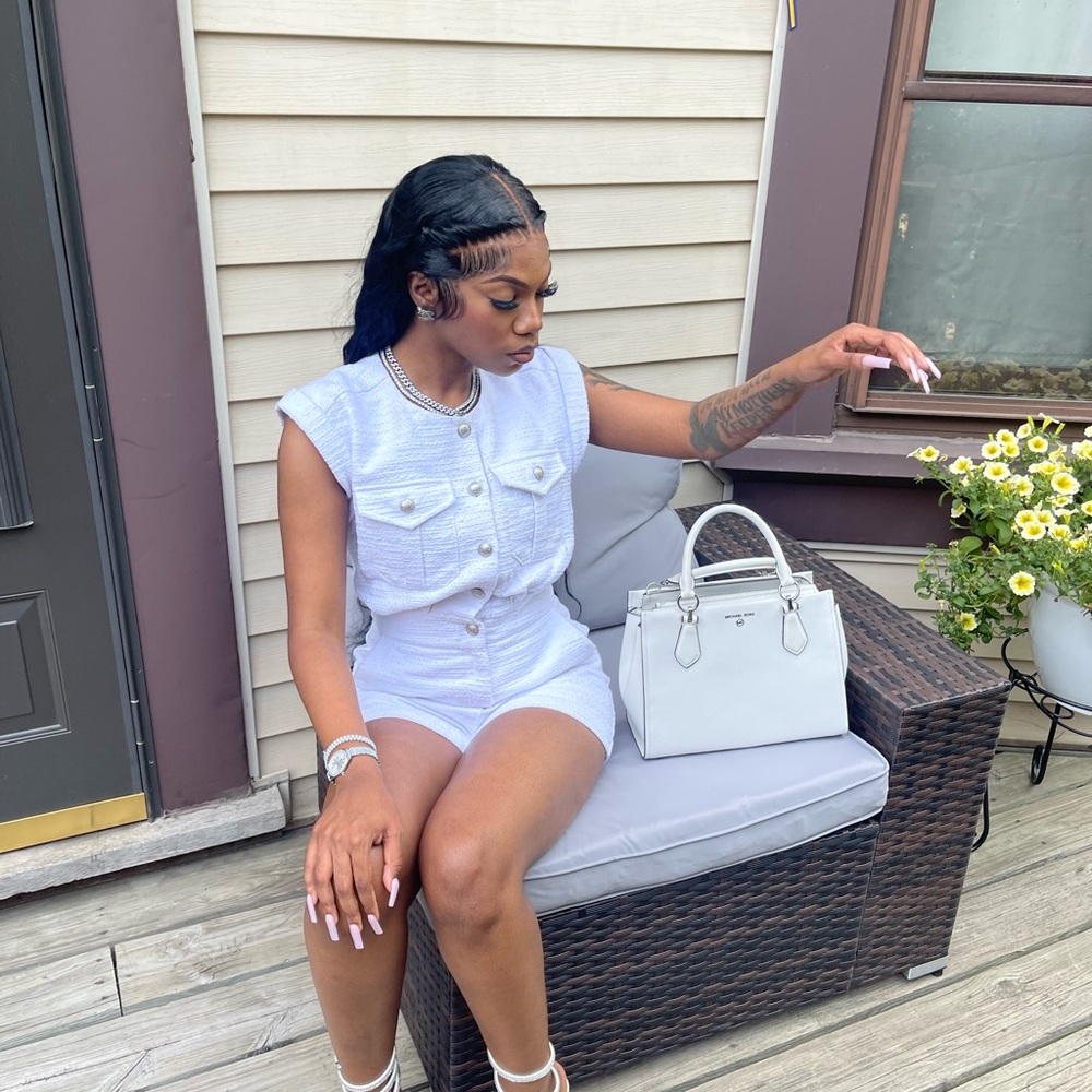 Stylish Light Blue Sleeveless Romper